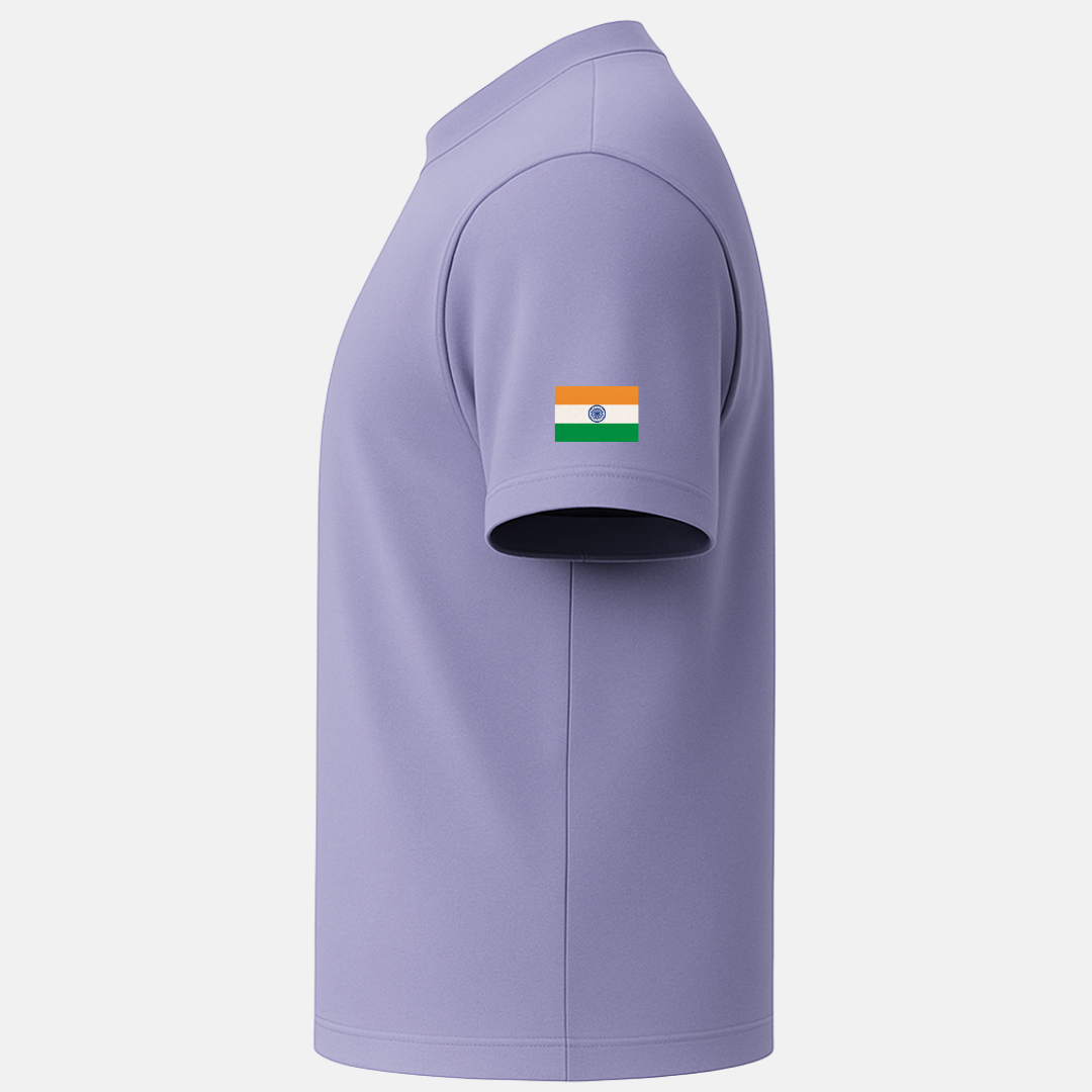 OUTFITGOAL "भारत" Tricolor Typography T-Shirt in Hindi | Stylish Tricolor Brush Print | 100% Super Combed Cotton | 180 GSM | Bio-Washed Independence Day Republic Day Wear